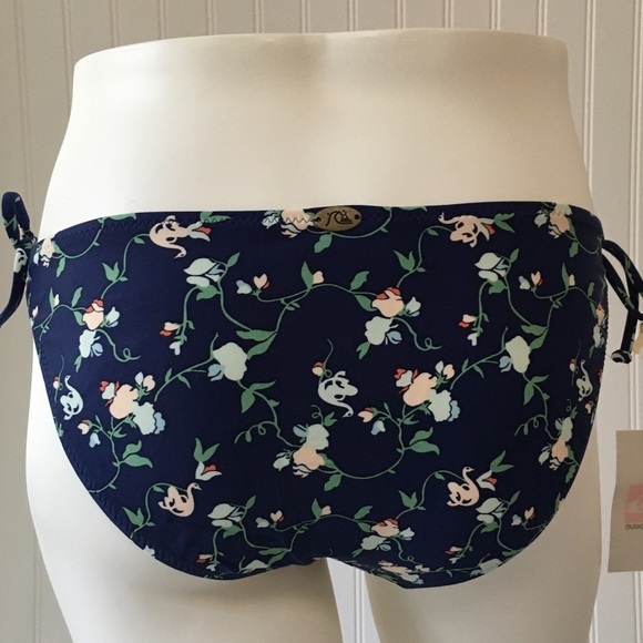 QUICKSILVER Blue Floral Side-Tie String Bikini Bottom NWOT - Picture 5 of 13